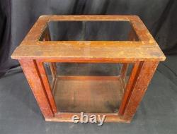 Countertop Showcase, General Store Display, Vintage Wood Framed Glass Case, D