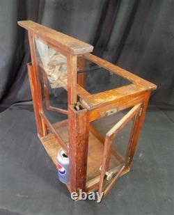 Countertop Showcase, General Store Display, Vintage Wood Framed Glass Case, D