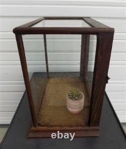Countertop Showcase, General Store Display, Vintage Wood Framed Glass Case, F