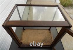 Countertop Showcase, General Store Display, Vintage Wood Framed Glass Case, F