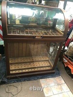 Country GENERAL Store DISPLAY OAK CANE CASE 1900s CABINET pickup only