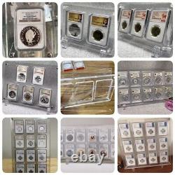 Crystal Acrylic Display Frame Box Storage Case For ANACS Soap Box Coin Holders