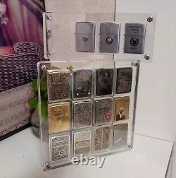 Crystal Acrylic Display Stand Frame Showcase Storage Box For Zippo Lighters