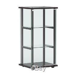Curio Cabinet Display Case Small Storage Shelf Trophy 3 Tier Collectibles Glass