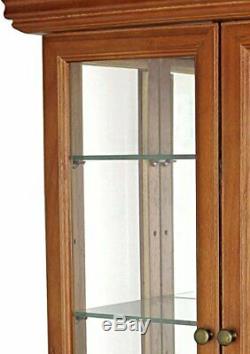 Curio Cabinet Furniture Glass Storage Shelves Display Case Wall Mounted 26 Inch