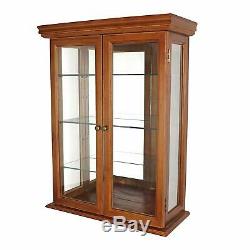 Curio Cabinet Furniture Glass Storage Shelves Display Case Wall Mounted 26 Inch