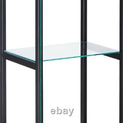 Curio Cabinet Glass Door Floor Standing Display Case Storage 4 Tier Shelves Home