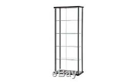 Curio Cabinet Glass Storage Display Shelf Case Corner Wall Shelve Wood Furniture