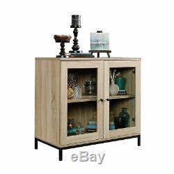 Curio Case Display Cabinet TV Stand Glass Doors Storage Organizer Accent Chest