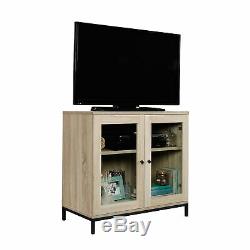 Curio Case Display Cabinet TV Stand Glass Doors Storage Organizer Accent Chest