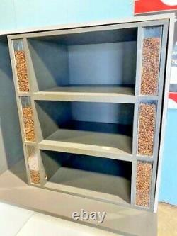 Custom Coffee Bean Display Case With Grinding Station Under Storage Cabinet
