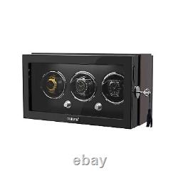 DUKWIN Automatic Watch Winder 3-24 Watch Display Case Wacth Box LED Quiet Motor