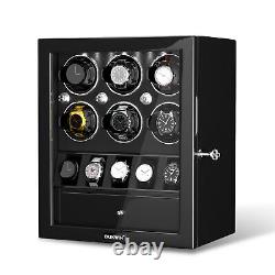 DUKWIN Compact Automatic 6 Watch Winder With 5 Watches Display Storage Box Case