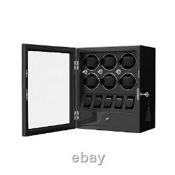 DUKWIN Compact Automatic 6 Watch Winder With 5 Watches Display Storage Box Case