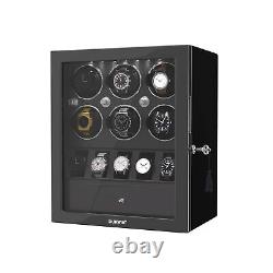 DUKWIN Compact Automatic 6 Watch Winder With 5 Watches Display Storage Box Case