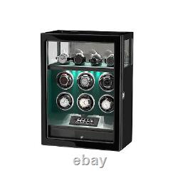 DUKWIN Fingerprint Automatic 6 Watch Winder With 4 Watch Storage Display Case