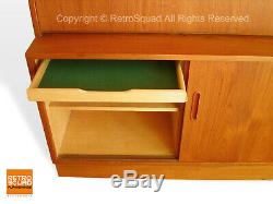 Danish Modern Teak Desk Storage Credenza Wall Unit Display Book Case Hundevad