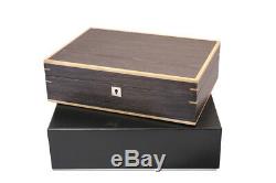 Dark Ginkgo & Walnut 10 Wrist Watch Jewellery Display Storage Wooden Case Box