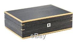 Dark Ginkgo & Walnut 10 Wrist Watch Jewellery Display Storage Wooden Case Box