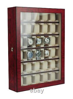 Defect 30 Watch Cabinet Luxury Case Storage Display Box Jewellery Watches 13