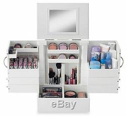 Deluxe Cosmetic Organizer Makeup Wood Case Holder Display Stand Storage Box NEW