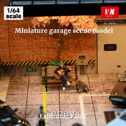 Diorama 1/64 Diecast Garage Model LED Parking Lot Model Display Case Storage US