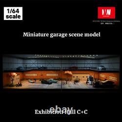 Diorama 1/64 Diecast Garage Model LED Parking Lot Model Display Case Storage US
