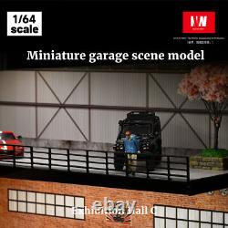 Diorama 1/64 Diecast Garage Model LED Parking Lot Model Display Case Storage US