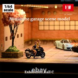 Diorama 1/64 Diecast Garage Model LED Parking Lot Model Display Case Storage US