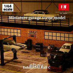 Diorama 1/64 Diecast Garage Model LED Parking Lot Model Display Case Storage US