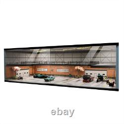 Diorama 1/64 Diecast Garage Model LED Parking Lot Model Display Case Storage US