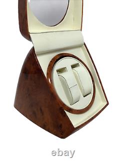 Diplomat Automatic Watch Winder Display Storage Case Veneer Wood Double Untested