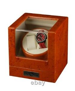 Diplomat Burlwood Double Automatic Watch Winder Display Storage Case NEW