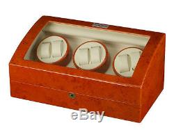 Diplomat Estate Burl Wood Six 6 Watch Winder Burlwood Storage Box Display Case