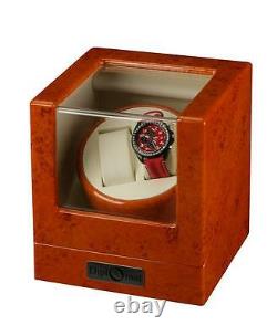 Diplomat Estate Burlwood Double Dual Watch Winder Display Storage Case NEW