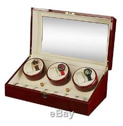 Diplomat Estate Cherrywood Six 6 Watch Winder Wood Display Storage Case Box