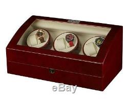 Diplomat Estate Cherrywood Six 6 Watch Winder Wood Display Storage Case Box