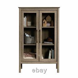 Display Cabinet Storage Curio Case China Wood Glass Shelves Modern Farmhouse NEW