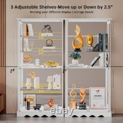 Display Cabinet with Adjustable Shelves, 5-Tier RGB Storage Cabinet for Dolls