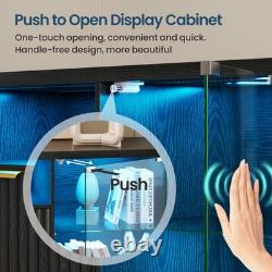 Display Cabinet with Glass Doors, Display case with 3 Drawer& Glass Shelves Display Cabinet with Glass Doors, Display case with 3 Drawer& Glass Shelves