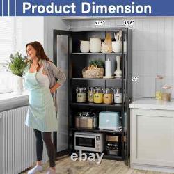 Display Case with Glass Doors, Collectibles 15.8D x 31.5W x 71H Black, MetaL