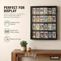 Display Cases 1 24 Graded Card Case Baseball Stand UV Protection Storage Cabinet