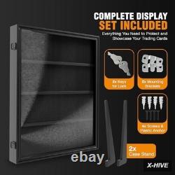 Display Cases 1 24 Graded Card Case Baseball Stand UV Protection Storage Cabinet