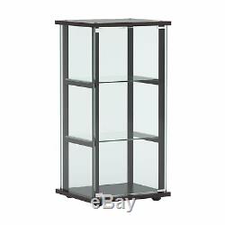 Display Curio Cabinet Glass 3 Shelf Living Room Shelves Storage Show Case China