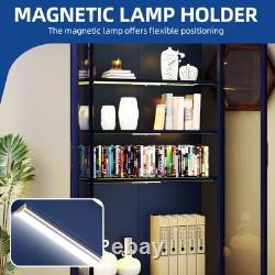Display Storage Cabinet w 4-Tier Adjustable Shelves Collectibles Organizers Rack