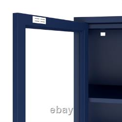 Display Storage Cabinet w 4-Tier Adjustable Shelves Collectibles Organizers Rack
