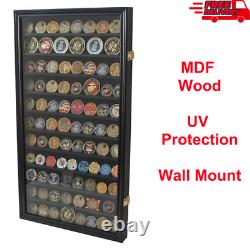 DisplayGifts Military Challenge Coin Display Case Poker Chip Holder Wall Cabinet