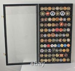 DisplayGifts Military Challenge Coin Display Case Poker Chip Holder Wall Cabinet