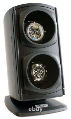 Double Watch Winder Automatic Rotation Storage Display Organizer Box Case Black