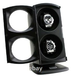 Double Watch Winder Automatic Rotation Storage Display Organizer Box Case Black